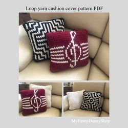 Loop yarn I love Music cushion covers patten PDF