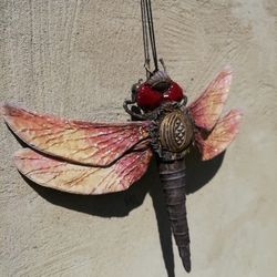 Dragonfly ornament for her, car hanging ornament, insect collection, unique dragonfly gift