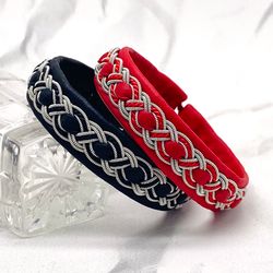 Mens Genuine Leather Bracelet. Sami celtic bracelet. Custom size bracelet. Uniqe Scandinavian jewelry