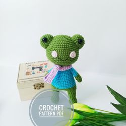 Frog Crochet pattern, PDF amigurumi crochet pattern, frog plush toys
