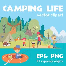 Camping Life | Woodland Adventure Vector Clipart