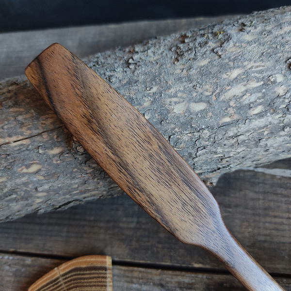 Handmade wooden eating spoon from natural walnut wood - 5