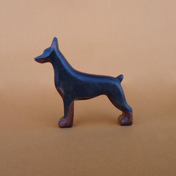 Wooden doberman toy - Dog figurine - Wooden toys - Inspire Uplift