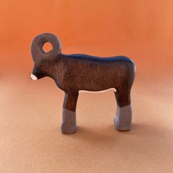 Wooden ram figurine - Ram toy - Wooden animals - Wooden toys - Wild animals - Natural Toys - Gift for kids