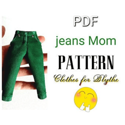 Jeans PATTERN PDF for Blythe doll.