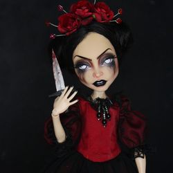 black widow ooak doll