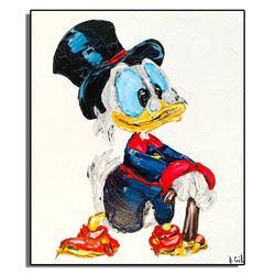 Scrooge McDuck Original Wall Art / Scrooge McDuck Abstract Painting / Scrooge Pop Art Painting / Disney painting