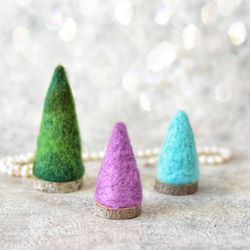 Christmas home decor/Needle felted trees/Trees set/Holiday table centerpiece