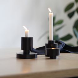 halloween decoration, rustic fall decor, candlestick set, scandinavian decoration by my botanica