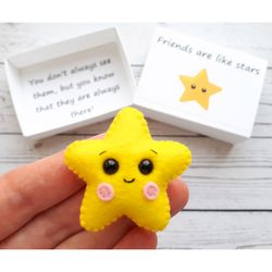 Star pocket hug in a box, Long distance touch friendship gift, Sending you hugs token
