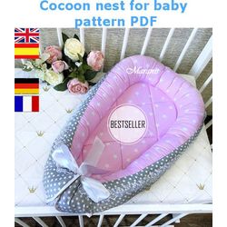 Baby nest for newborn pdf, babynest pattern, toddler nest, sleep bed, cot, baby cocoon, sleep nest, sleeper,sleep nest,n