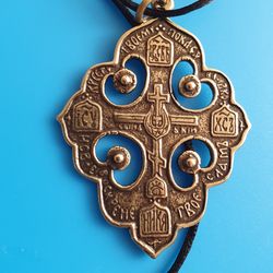 Orthodox handmade brass cross copy of an ancient cross 19 century free shipping