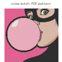 pop art cross stitch pattern, modern embroidery, pdf download /15/