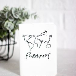Travel Gift, white passport holder, passport cover, passport wallet