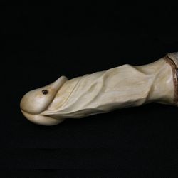 Wood penis 229, erotic art sculpture, wooden penis sculpture, adult content.