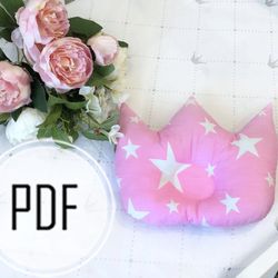 Pillow crown pdf, Baby pillow pattern, Baby pillow pdf,Baby pillow diy,New baby gift,Newborn pillow,Birth pillow ,Pillow