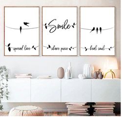 Motivational Wall Decor Motivational Quotes Poster Quote Print Love Set of 3 Quote Printable Modern Minimalist Wall Art
