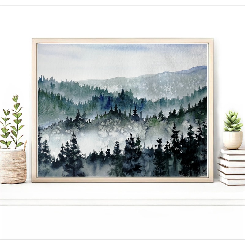 Scandi Print, Popular Art Print Abstract, Watercolor Landscape, Scandinavian Poster, Simple Wall Decor Painting, Modern Art for Him, Nature.jpg
