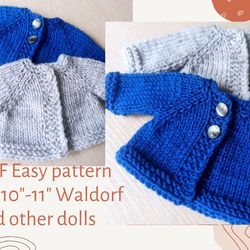 pdf cardigan knitting pattern for dolls