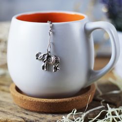 Tea Strainer Elephant Pendant, Tea Infuser With Elephant Charm, Tea Steeper For Loose Leaf Tea Gift For Elephants Lover