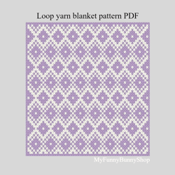 loop yarn finger knitted diamonds baby blanket pattern pdf download