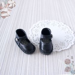black leather shoes for 13" dolls, handmade sandals for paola reina, genuine leather doll footwear, dolls wardrobe