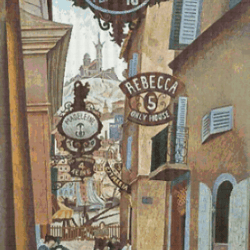 PDF Counted Vintage Cross Stitch Pattern | Rue de la Reynarde, Marseilles, France | Edward Wadsworth 1926 | 3 Sizes