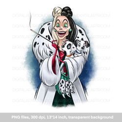 Cartoon illustration, Dalmatian puppies, art print