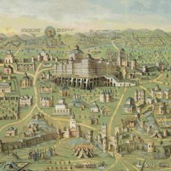 pdf counted vintage cross stitch pattern | the ancient city of jerusalem | 3 sizes