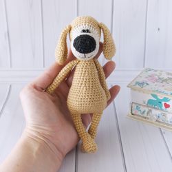 Funny Puppy Toy, Stuffed Animal Doll, Pet Dog Soft toy, Gift for Toddlers boys, Cute Nursery decor, Crochet dog doll