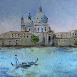 Original oil painting Venice Italy Home art wall Decor landscape
