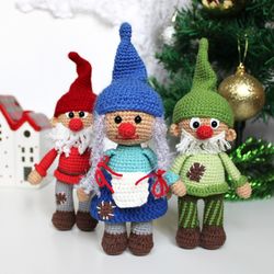 Crochet gnomes pattern PDF in English  Amigurumi  little gnomes Christmas toys