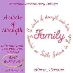 A circle of strength. Machine embroidery design in eight formats and two sizes