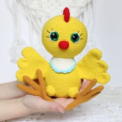 Chicken crochet pattern PDF in English  Amigurumi chicken bird toy