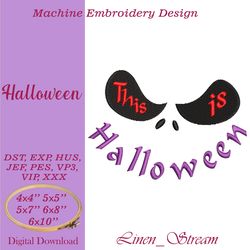 Halloween Machine embroidery design in eight formats and five sizes
