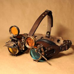 Steampunk goggles "Triple sun"