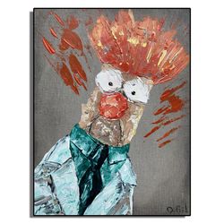 Beaker Original Wall Art / Beaker Abstract Painting / Pop Art Painting / Beaker Muppet Original Wall Art
