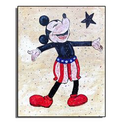 Mickey Mouse Original Wall Art / Mickey Mouse Abstract Painting / Mickey Mouse Abstract Wall Art / Pop Art Painting 