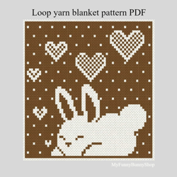 loop yarn finger knitted bunny baby blanket pattern pdf download