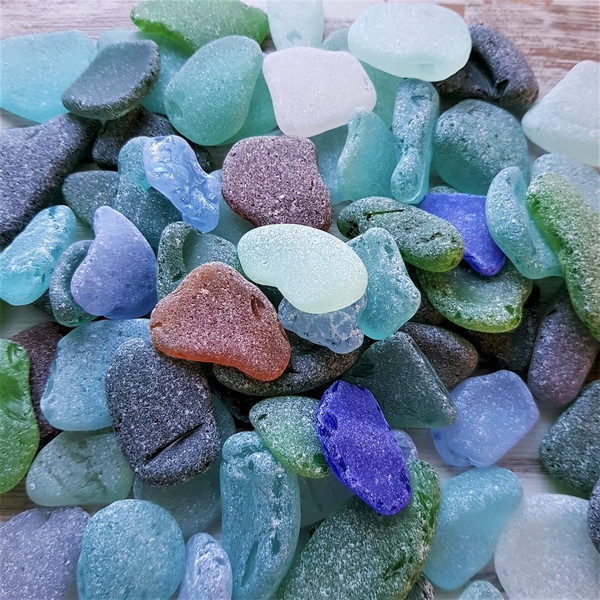 multicolored sea glass