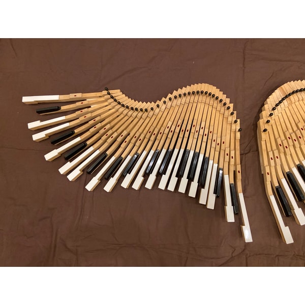 Angel Wings made from old piano keys on a hidden wooden base | Inspire ...