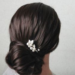 Bridal hair piece small / Wedding hair pins set of 2 / Minimalist hair piece / Hair accessories for bride p28