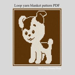 Loop yarn Finger knitted Dog blanket  pattern PDF Download