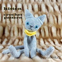 Kitten Crochet Pattern Amigurumi Cat Pattern Crochet Cat Pattern