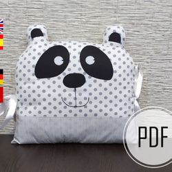 Pillow panda pattern, bear pillow diy sew, bear pillow diy, animal pillow diy kids, We bare bears pillow