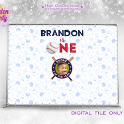 Baseball party backdrop, baseball 1st birthday poster, rookie of the year party