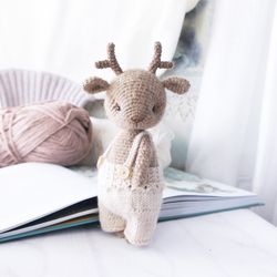 Deer Animal Doll with clothes, Woodland Decorative Toy For Nursery, Cute Gift for Teenage girls
