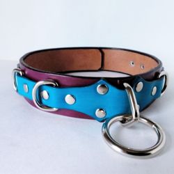 Personalized handmade leather bdsm collar for submissive