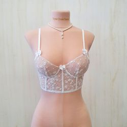 65A(30A)-Instant Download PDF lingerie sewing pattern Bra pattern Wedding Bustier pattern lingerie pattern lace lingerie