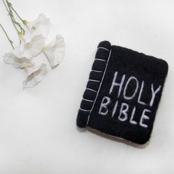 Needle felted Holy Bible for newborn photography, Baby Bible, Newborn felted book